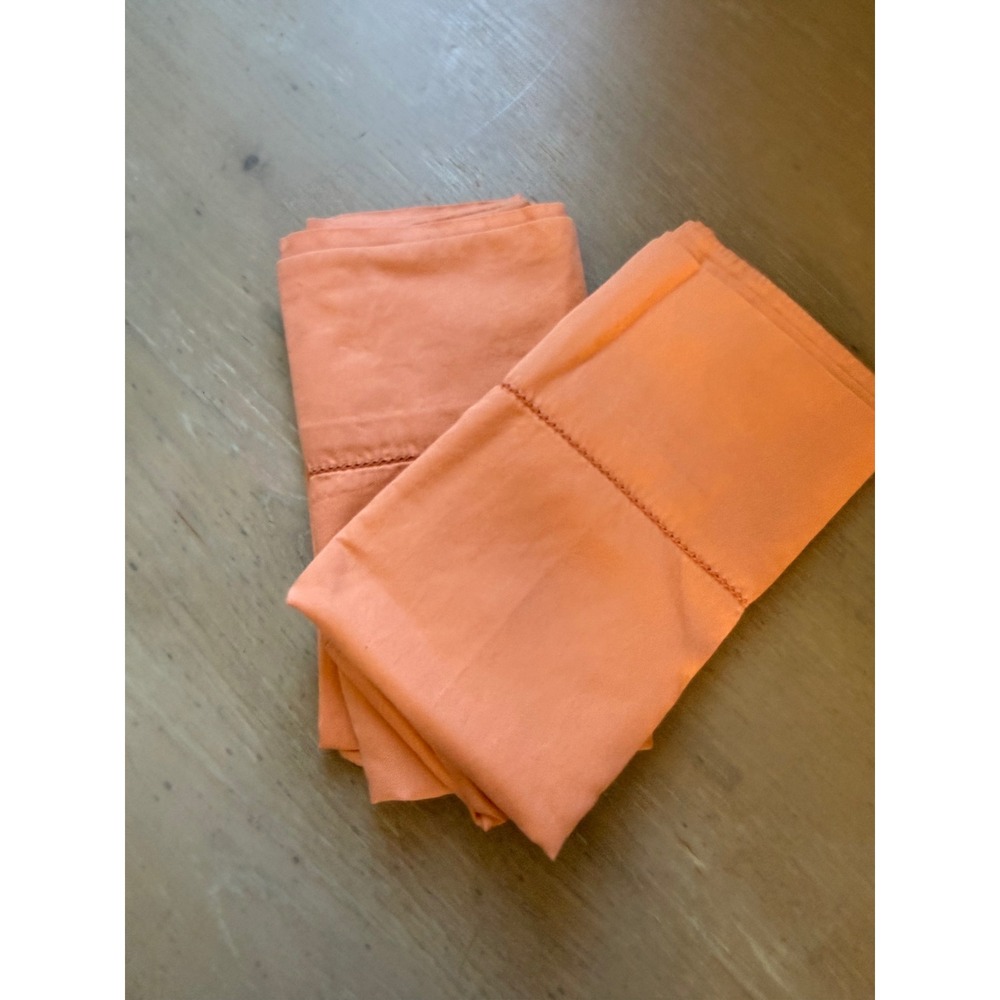 Fieldcrest Luxury 100% Egyptian Cotton Hemstitch Pillowcase Set Peach King